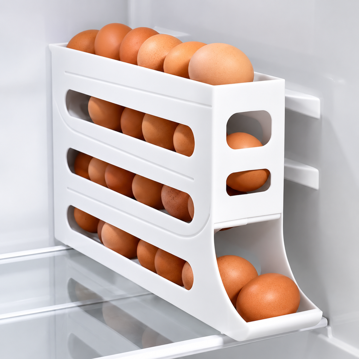 Egg Dispenser 30 Eggs | 4-Tier Fridge Egg Storage Tray