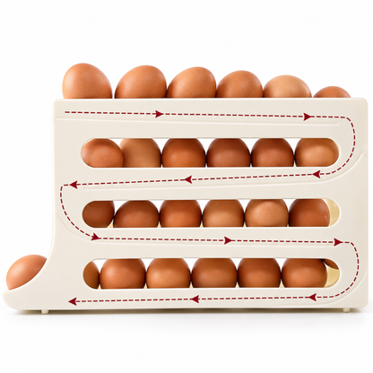 Egg Dispenser 30 Eggs | 4-Tier Fridge Egg Storage Tray