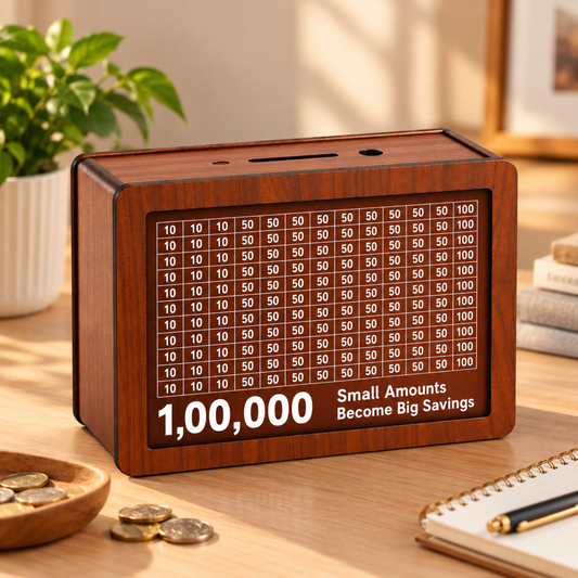 Wooden Money Saving Box | ₹1 Lakh Saving Challenge Money Bank
