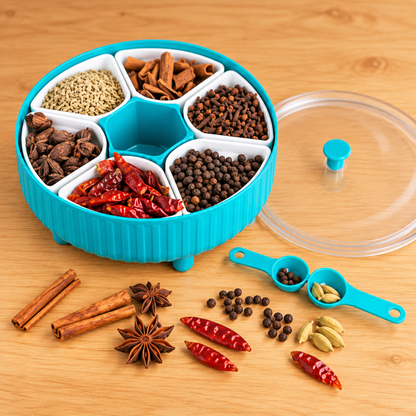 360° Rotating Masala Box | 7-Compartment Organizer