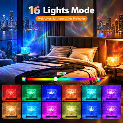 Acrylic Ocean Wave Night Light Projector Lamp | LED Crystal Lamp