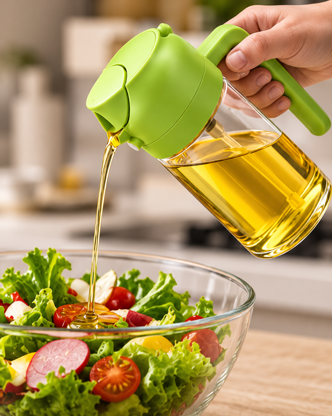 2-in-1 Oil Sprayer & Dispenser Bottle 500ML | Kitchen Oil Spray Bottle